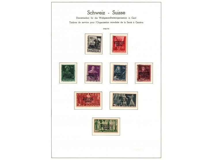 Swiss Collection of official stamps for the international authorities in Switzerland Mixed condition in  LEUCHTTRUM album pag
